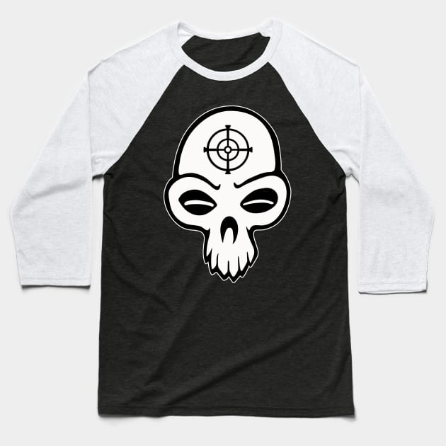 target skull Baseball T-Shirt by Huggy Mauve